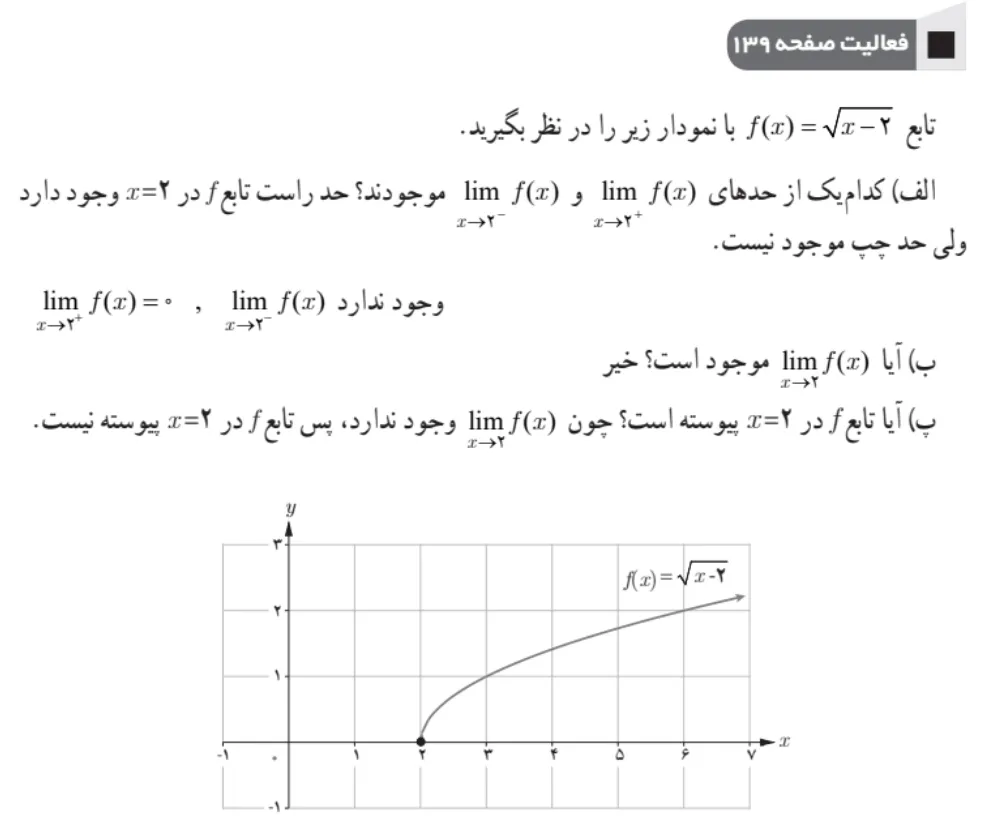پاسخ فعالیت صفحه 139 ریاضی یازدهم تجربی