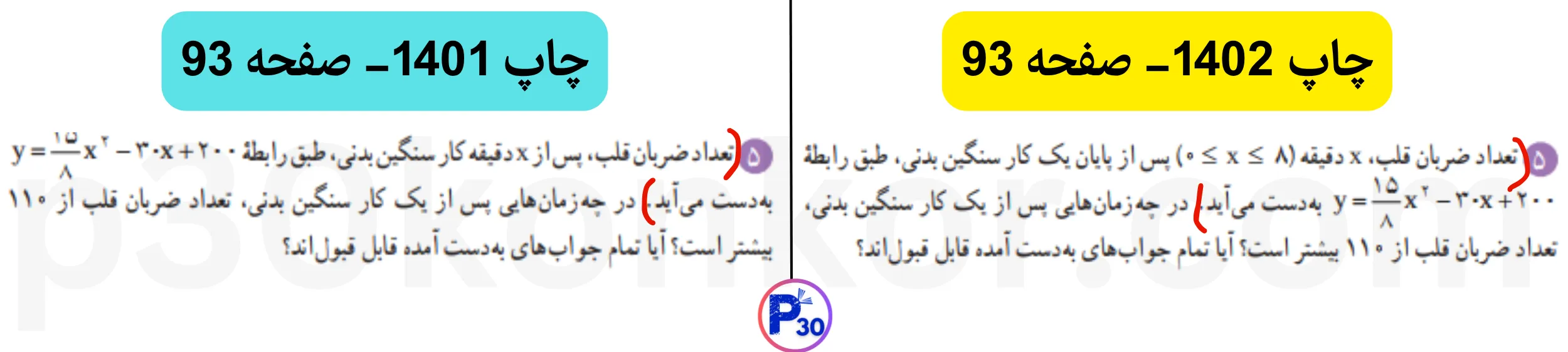 تغییرات ریاضی دهم برای کنکور ۱۴۰۵ (تجربی و ریاضی)