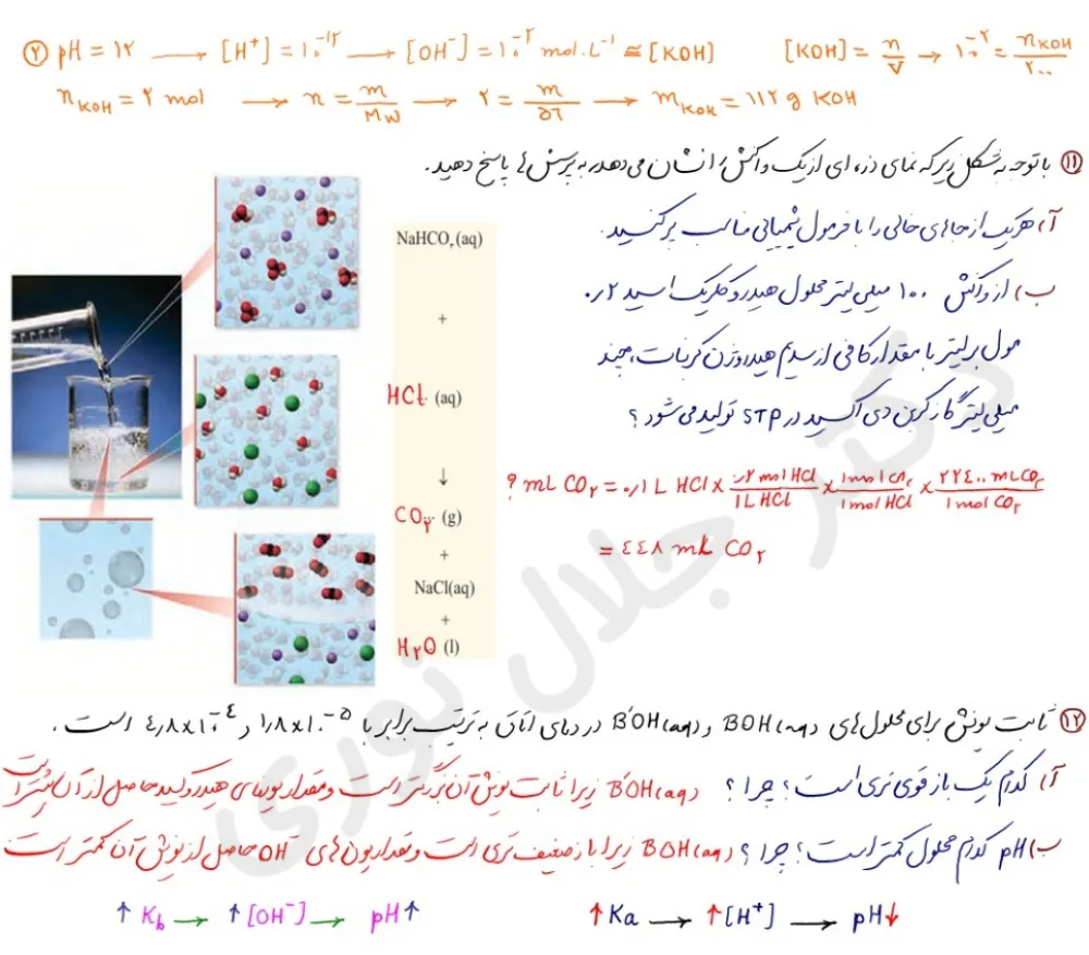 جواب تمرین های دوره ای فصل اول شیمی دوازدهم (صفحه ۳۳ و ۳۴ و ۳۵ و ۳۶)