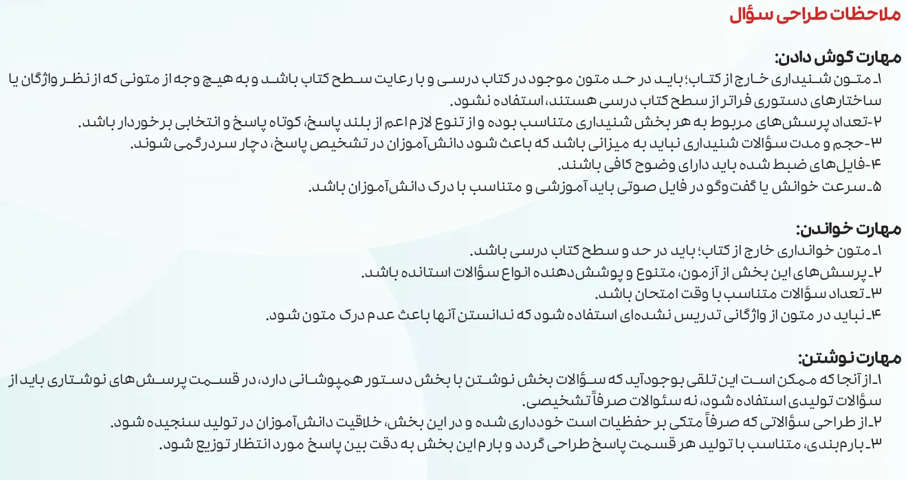بارم بندی زبان انگلیسی یازدهم ۱۴۰۵ [خرداد-شهریور-دی]