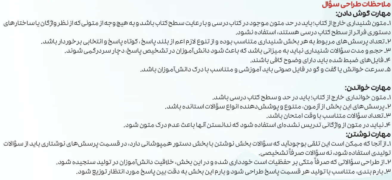 بارم بندی زبان انگلیسی دوازدهم ۱۴۰۵ [خرداد-شهریور-دی]