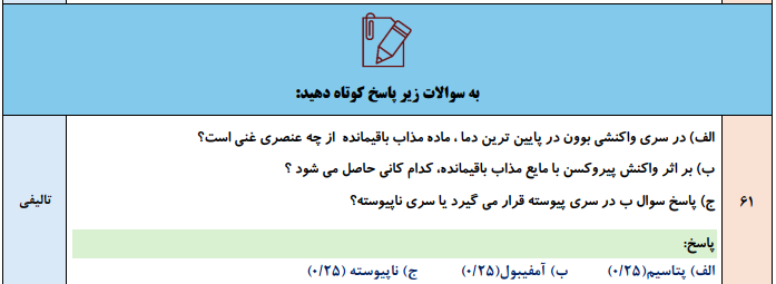 جزوه 200 سوالات نهایی تالیفی فصل به فصل زمین شناسی یازدهم با جواب