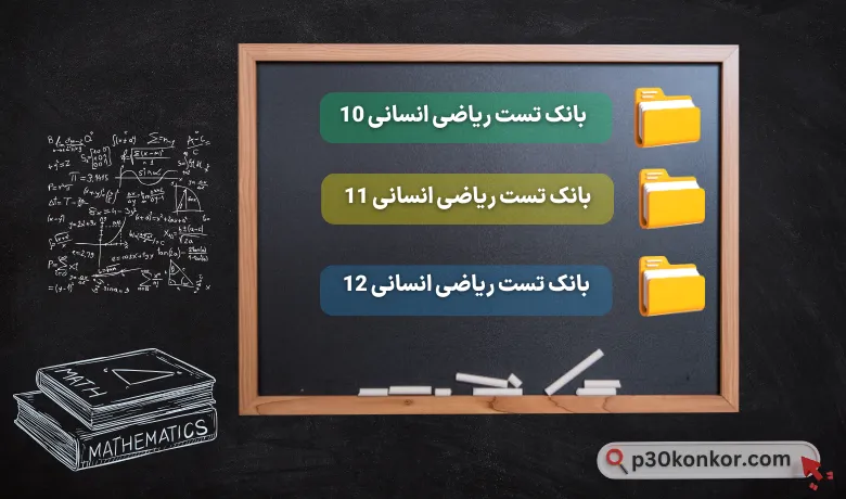 بانک سوالات کنکور تست ریاضی انسانی دهم،یازدهم و دوازدهم ۹۸ تا ۱۴۰۴