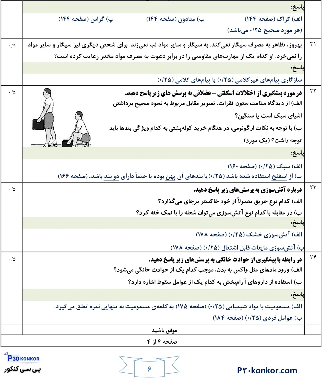 سوالات امتحان نهایی سلامت و بهداشت دوازدهم دی ۱۴۰۴ + پاسخنامه