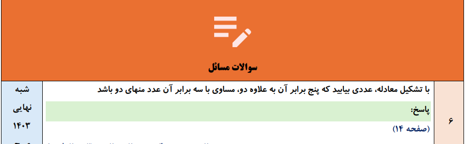 جزوه 130 سوال نهایی تالیفی فصل به فصل ریاضی دهم انسانی با جواب